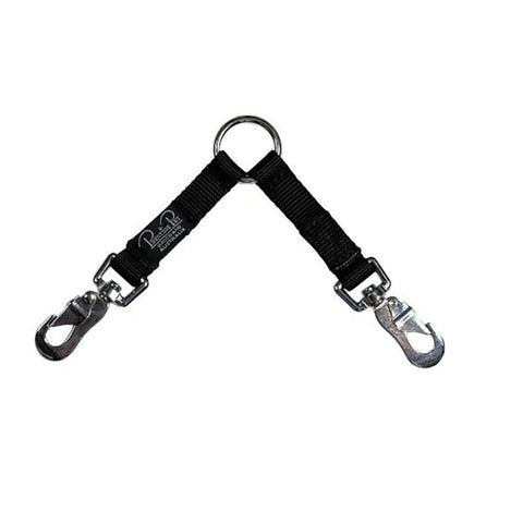 Prestige TWO DOG COUPLER Lead Leash Split Lead Leash 3/4" x 24" Black 61cm