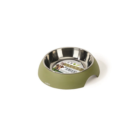 Eco Bamboo Dog Bowl Cat Bowl Puppy Bowl Kitten Bowl Olive colour and Sand Colour 600 ml