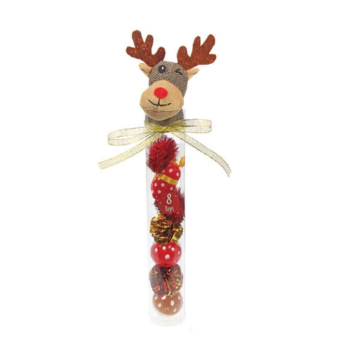 Kitty Play Reindeer Canister Christmas Cat Toy Kitten Toy Christmas Toy Xmas Toy